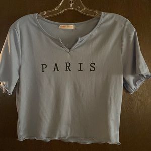 women’s small blue romwe crop top